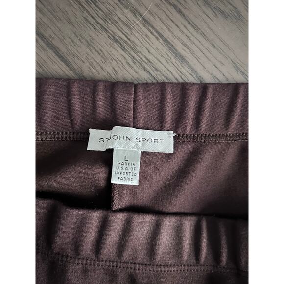 St. John Sport Womens Classic Logo Brown Pull On Stretch Work Pants Sz L - Picture 8 of 8